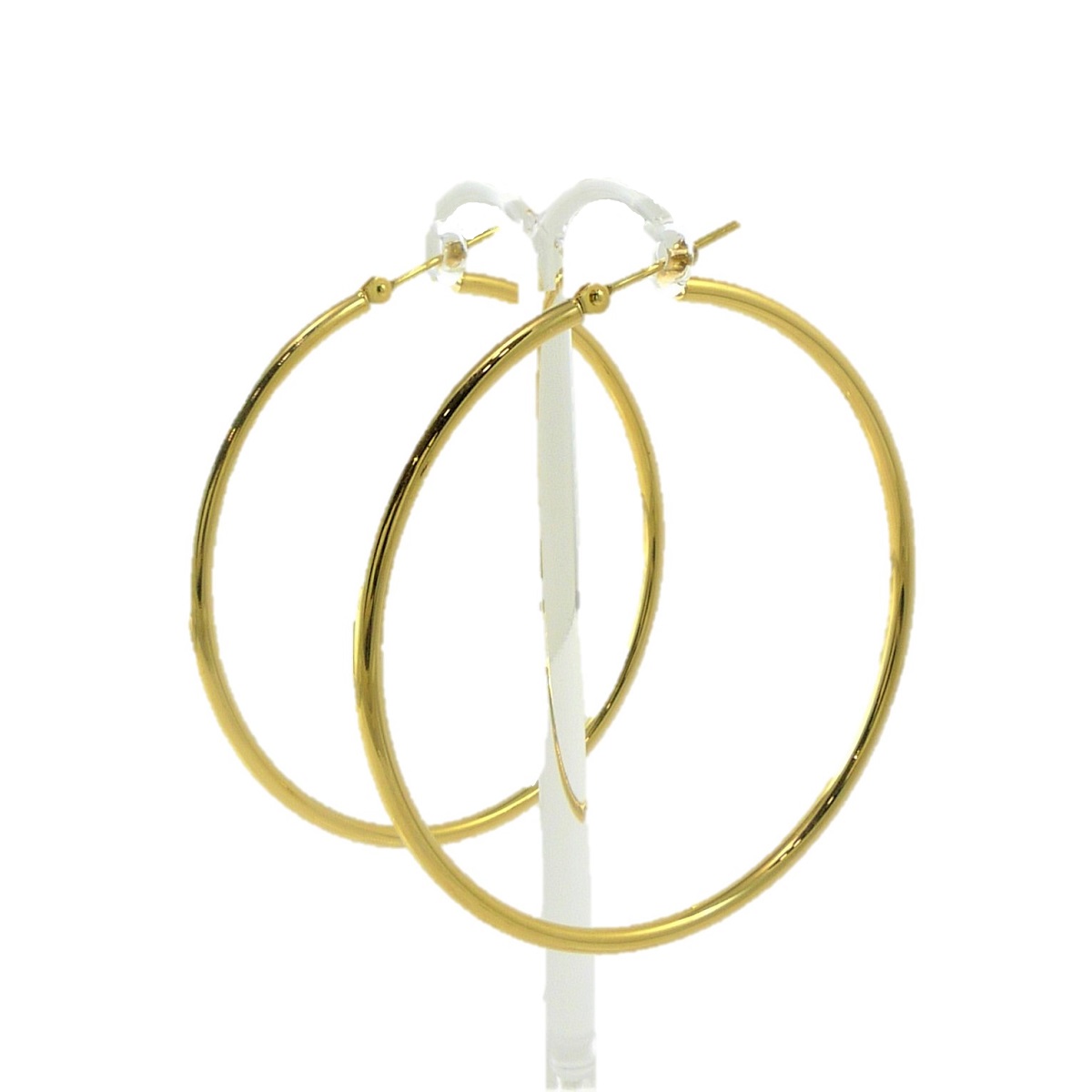 TRIDEA JEWELRY 18金 フープピアス 大きめ 幅2mm 外径50mm