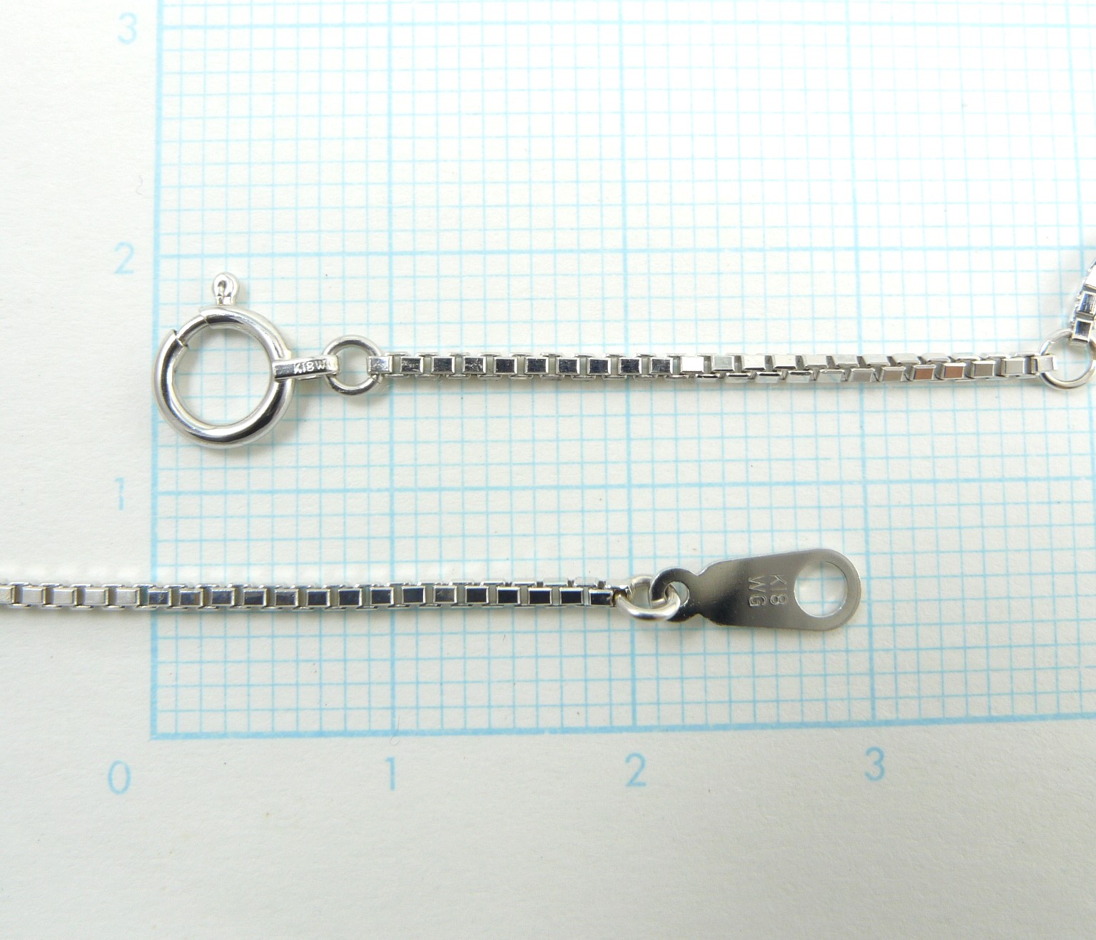 ベネチアン ネックレス 18金 ホワイトゴールド WG チェーンのみ k18 メンズ レディース プレゼント 幅1.2mm 40cm 4.3g 引輪 プレゼント ギフト 爆買の画像