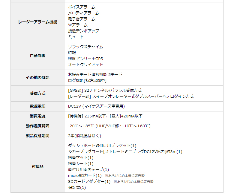 ユピテル レーザー＆レーダー探知機 GS503L