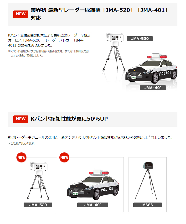 ユピテル レーザー＆レーダー探知機 YK-100T