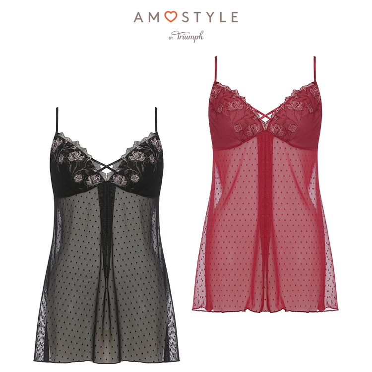 ディムモアール　キャミソール AMOSTYLE（アモスタイル） ロングキャミソール プレイフルローズ