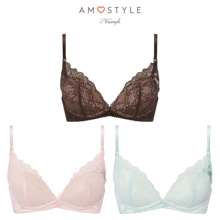 Triumph/AMOStyle ワイヤーなしブラシャー3枚 AMOSTYLE（アモスタイル） 期間限定セール チャーミングラマーノン
