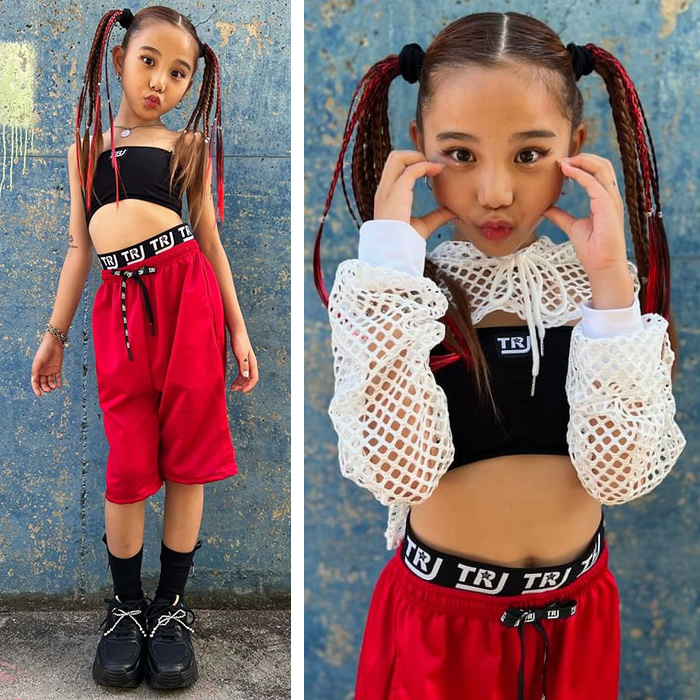 キッズダンス衣装 ダンスデビュー応援セット 上下3点セット チューブ