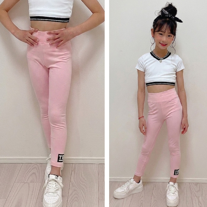 キッズダンス衣装 ストレッチレギンス レギンスパンツ ハイウェスト