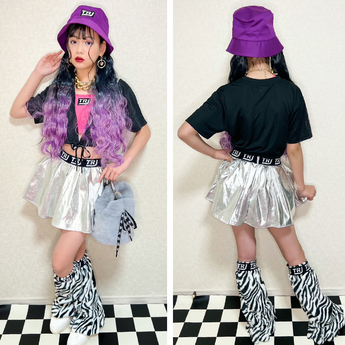 メタリックスカート フレアスカート ミニスカート 女の子 子供服