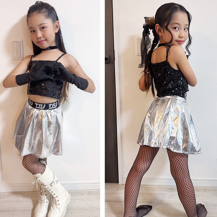 メタリックスカート フレアスカート ミニスカート 女の子 子供服