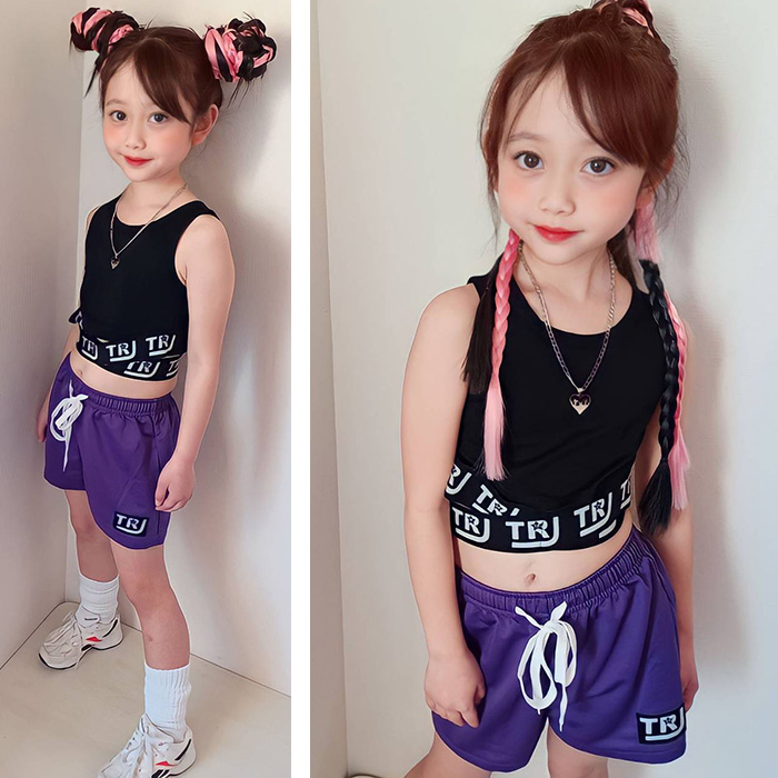 カラーショートパンツ スウェットパンツ ハーフパンツ ハイウェスト 女の子 子供服 キッズ 春夏秋 ワンポイントロゴ 無地 5カラー 100cm〜165cm ダンス衣装｜trj-store｜17