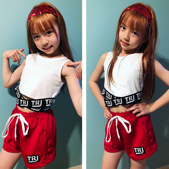 カラーショートパンツ スウェットパンツ ハーフパンツ ハイウェスト 女の子 子供服 キッズ 春夏秋 ワンポイントロゴ 無地 5カラー 100cm〜165cm ダンス衣装｜trj-store｜21