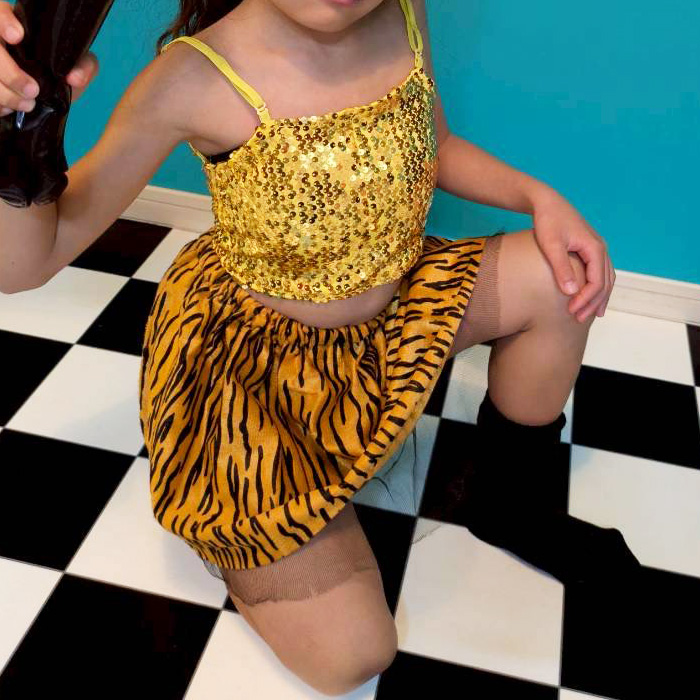 キッズダンス衣装 とら柄 鬼さんスカート 節分 ミニスカート キッズ