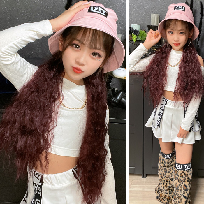 キッズダンス衣装 ウェーブ エクステ ボリューム ヘアー