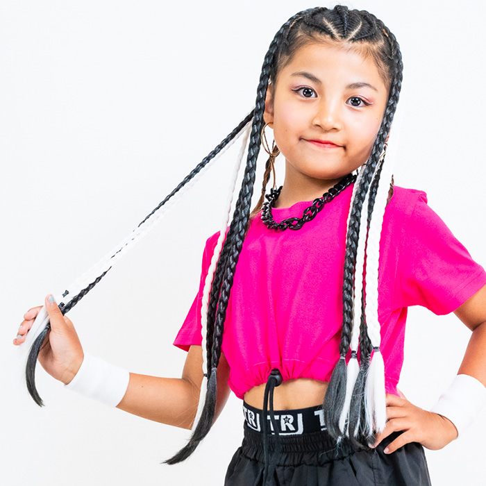 送料無料 2束セット 三つ編みエクステ 編み込み カラー 1束6本セット