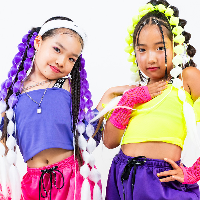 キッズダンス衣装 2束セット たまねぎ キャンディーヘア 三つ編み