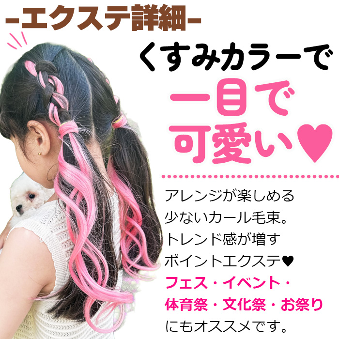 エクステ2本+星ヘアピン25個セット ポイントエクステ ロング カール