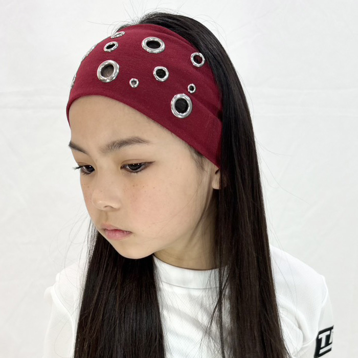 子供向け ヘアバンド ハトメ スタッズ ワイド...の詳細画像5