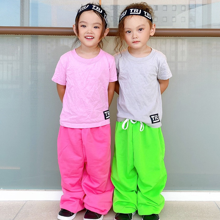 キッズダンス衣装 ダンスデビュー応援セット 上下2点セット Tシャツと