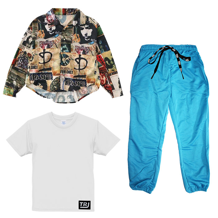 キッズダンス衣装 キッズダンス セットアップ 上下3点セット 6色 T