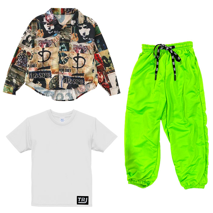 キッズダンス衣装 キッズダンス セットアップ 上下3点セット 6色 T