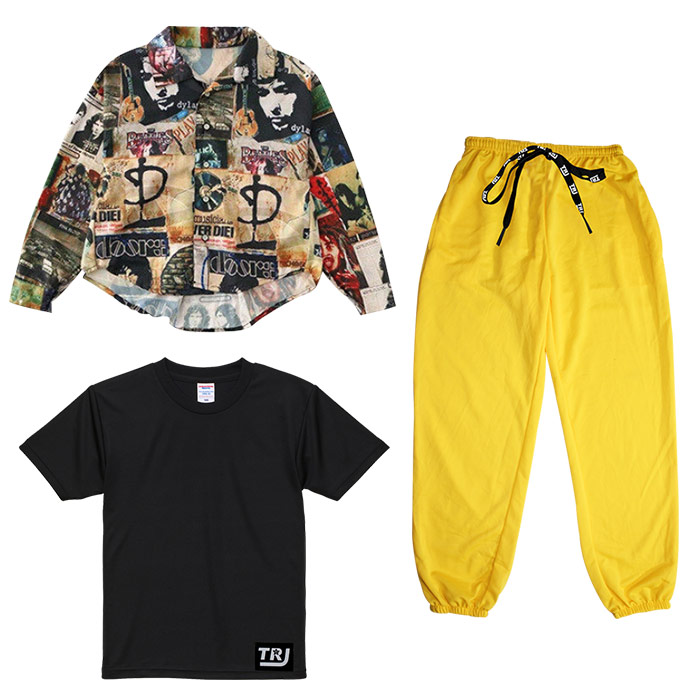 キッズダンス衣装 キッズダンス セットアップ 上下3点セット 6色 T