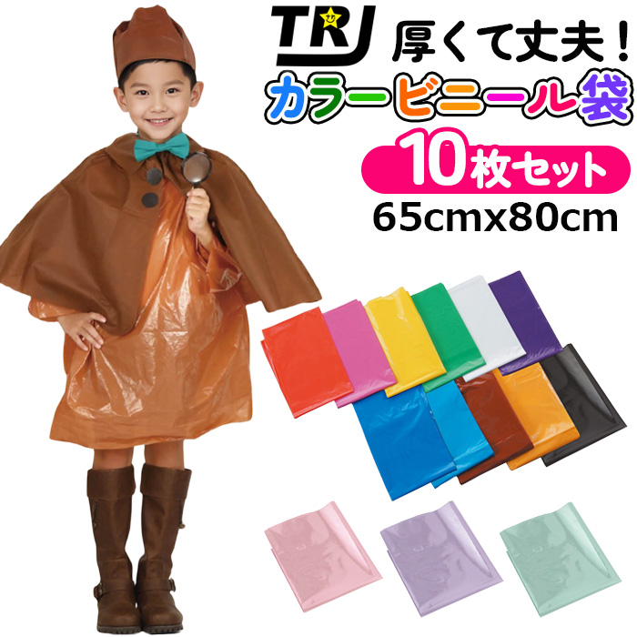 カラーポリ袋 10枚セット カラー ゴミ袋 厚手 0.04mm 800mm×650mm 14色