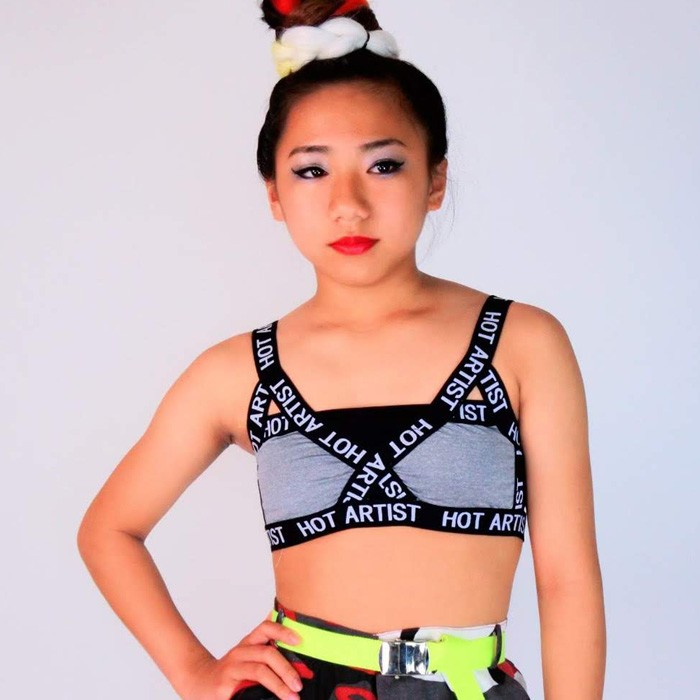 ダンス衣装　飾り付きトップブラ衣装 キッズダンス衣装 チューブトップ タンクトップ ブラトップ スポーツ