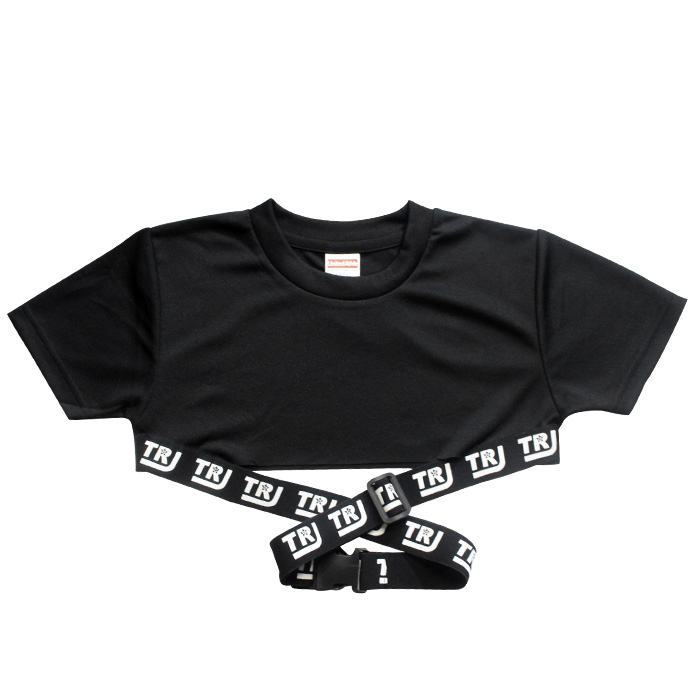 キッズダンス衣装 ショート丈 半袖 Tシャツ ネオンカラー ロゴテープ