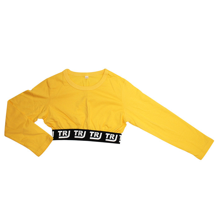 当店オリジナル キッズ ロンT ウエスト ロゴテープ ショート丈 長袖 T