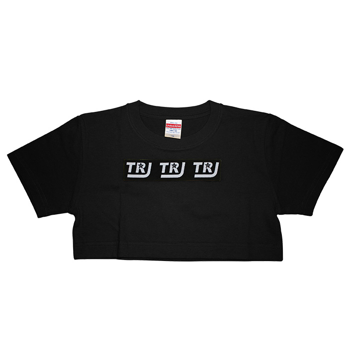 スーパーショート 丈 トップス 半袖 フロント ロゴ Tシャツ ミニ丈