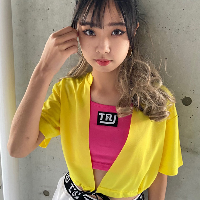 DRYシャツ サラサラ 前開きトップス ネオンカラー 半袖 Tシャツ 重ね着