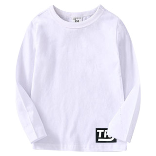 キッズ用 長袖 Tシャツ ミドル丈 女の子 子供服 キッズ ワンポイント ロゴ 無地 110cm〜150cm 小学生 ダンス衣装 ヒップホップ シャツ 長そで トップス｜trj-store｜04