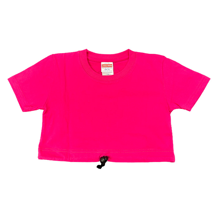 キッズダンス衣装 ダンスシャツ 半袖 Tシャツ 絞りトップス ミニ丈