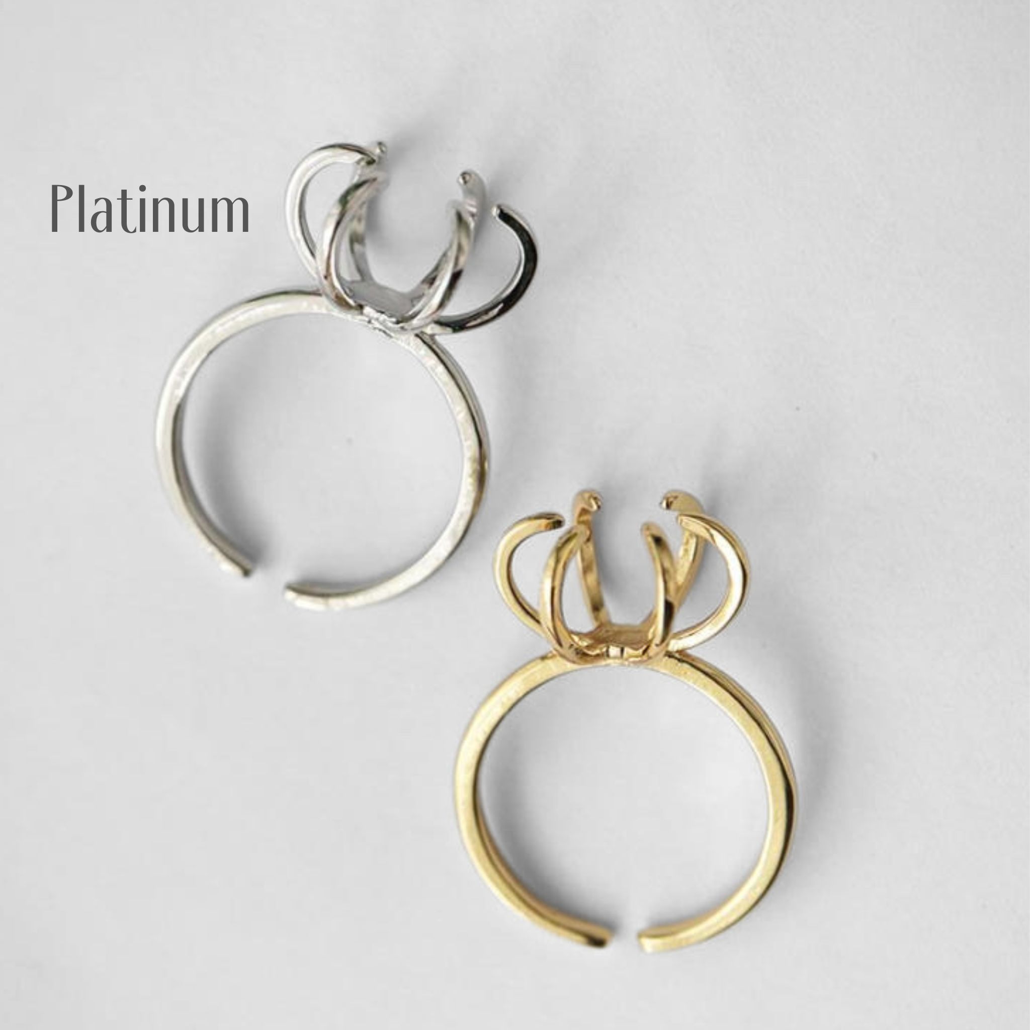 金アレ対応 真鍮製 6本爪 空枠 オープンリング 1個 : Trois anges