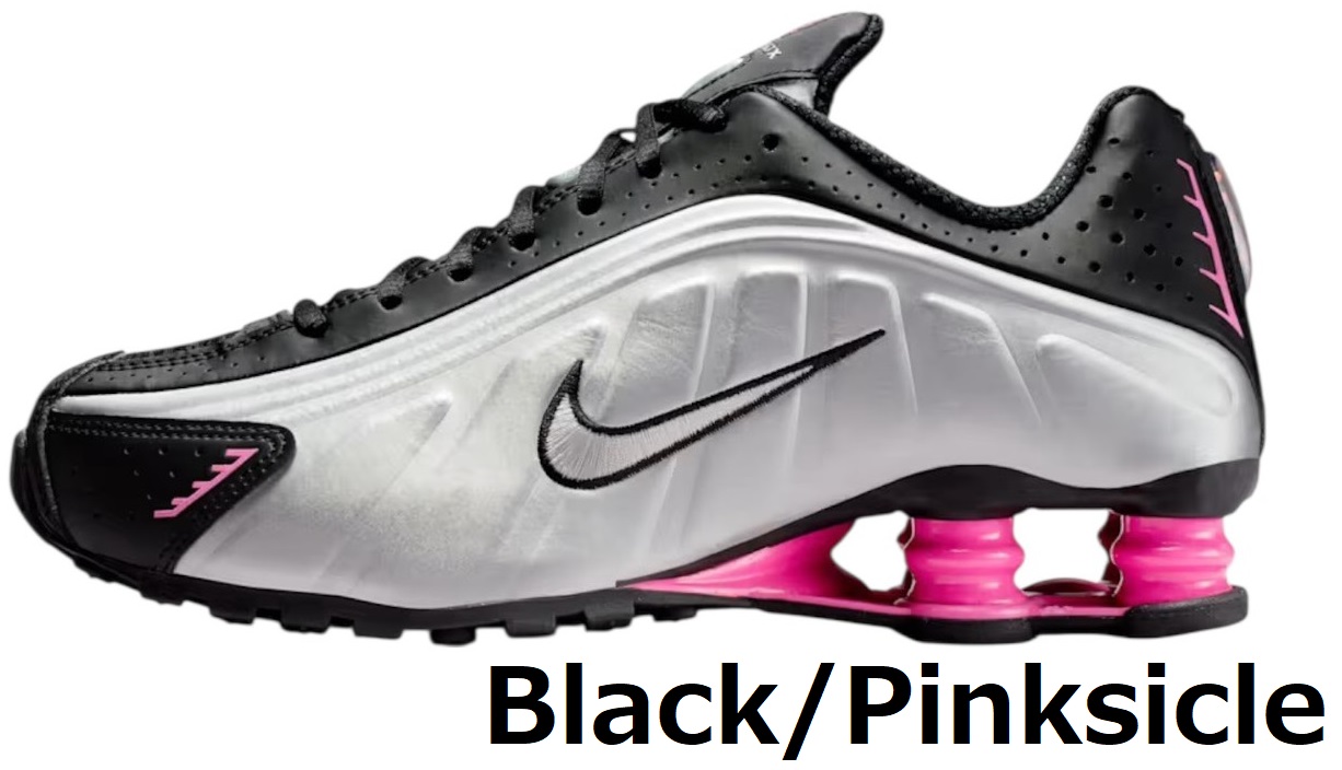 NIKE（ナイキ） スニーカー 厚底 レディース ショックス R4 黒 白