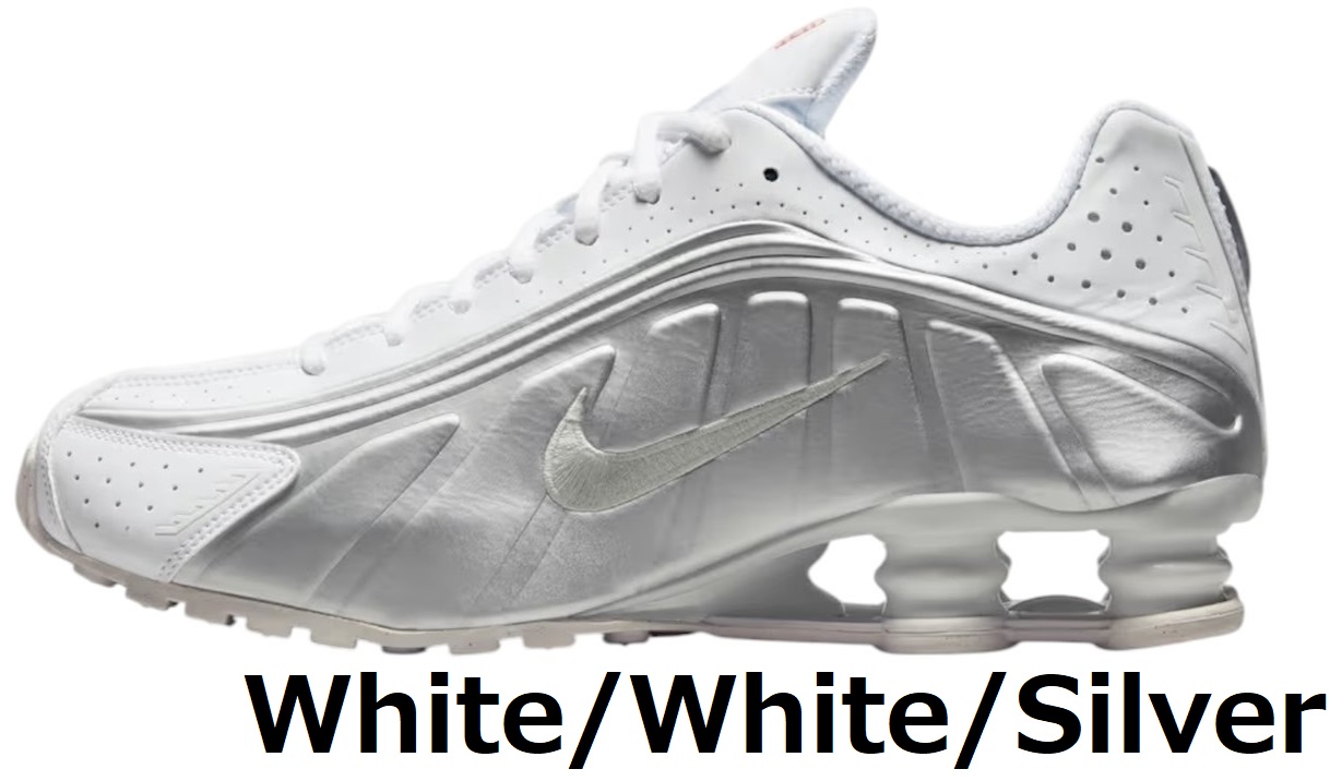 NIKE（ナイキ） スニーカー ショックス r4 メンズ 白 黒 シルバー