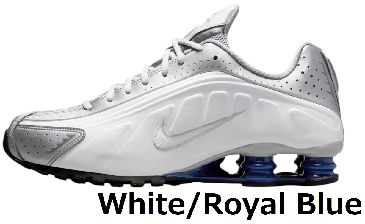 NIKE（ナイキ） スニーカー ショックス r4 メンズ 白 黒 シルバー