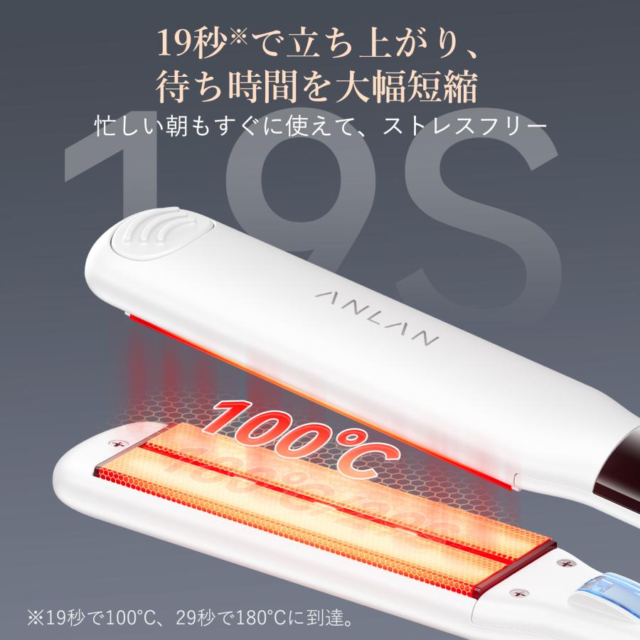 新品未開封 ANLAN ヘアアイロン ストレートアイロン 赤色LED近赤外線 マイナスイオン 36mmワイドプレート 急速加熱 時短 100℃~230℃ ツヤ髪 2Way ストレート カール 誕生日 プレセント（白） ANLAN ストレートアイロン」新発売 | ANLAN Japan株式会社のプレスリリース