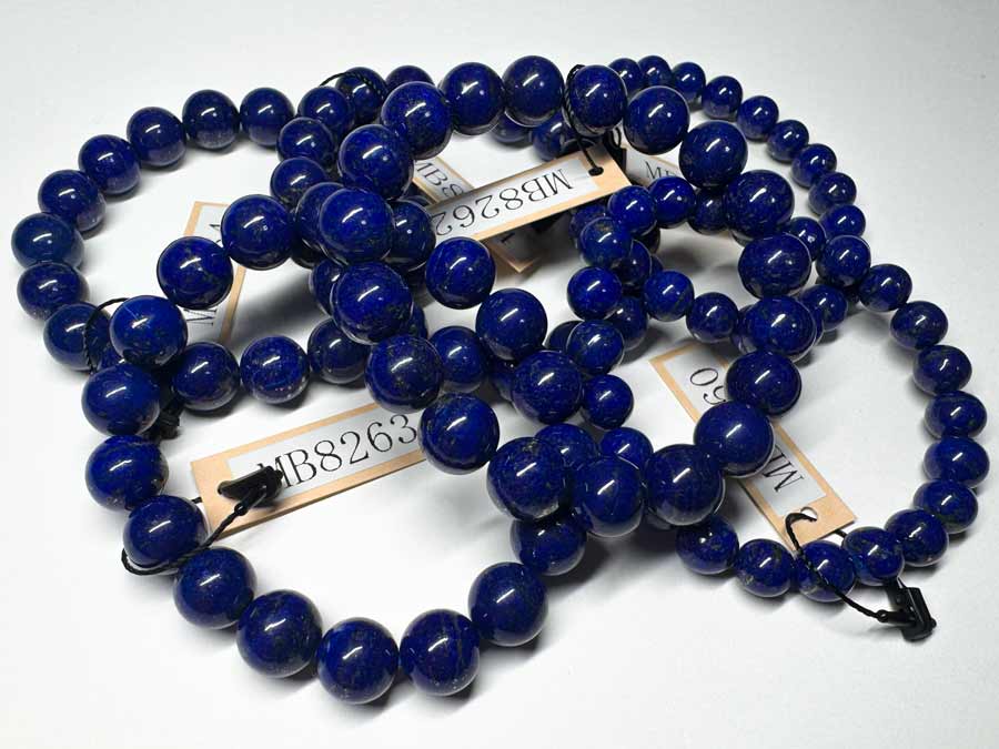 AAAA 天然 ラピスラズリ 粒 セット販売 8mm-8.4mm 染色 着色 溶錬一切