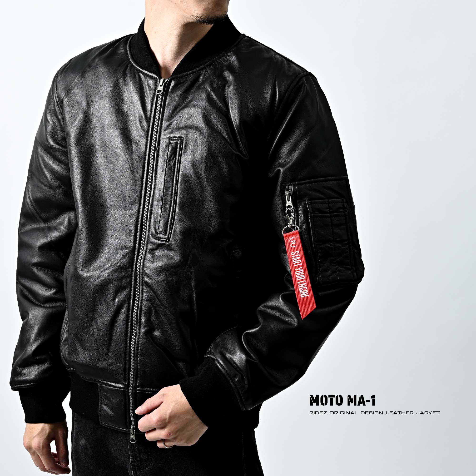 ライズ（RYZ） RIDEZ MOTO MA-1 JACKET バイク用 レザージャケット
