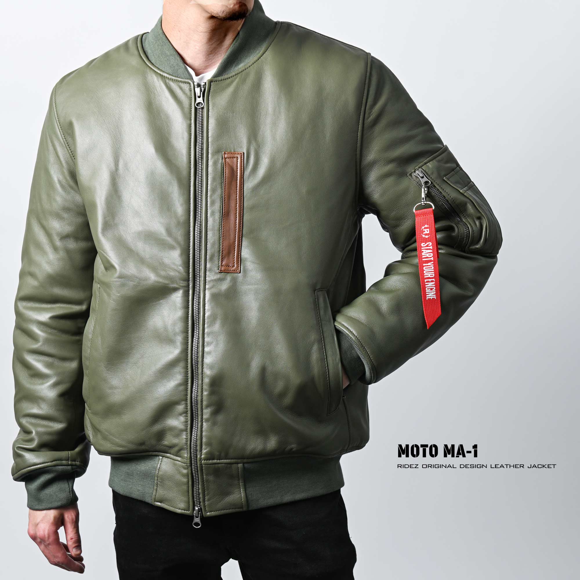 ライズ（RYZ） RIDEZ MOTO MA-1 JACKET バイク用 レザージャケット