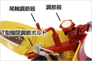 ホンダ こまめF220用 ニューイエロー培土器（尾輪付） 10890耕