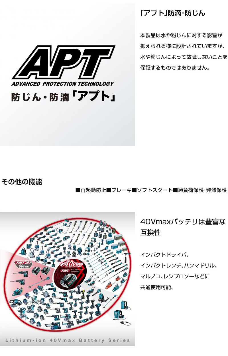 マキタ（makita） 純正 40Vmax 充電式 ディスクグラインダ GA002GRDX
