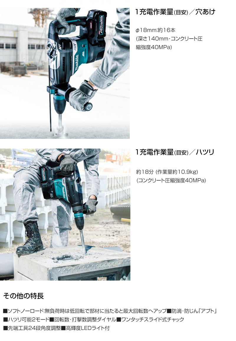 マキタ makita HR005GRMX 充電式ハンマドリル 40Vmax【市川行徳店】【店頭取引限定】【未使用】管理番号：ITM77CMJA6K2 マキタ（makita） 40Vmax 充電式ハンマドリル HR005GRMX 40mm SDS