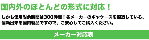 ギヤケースは国内ほとんどのメーカーに対応