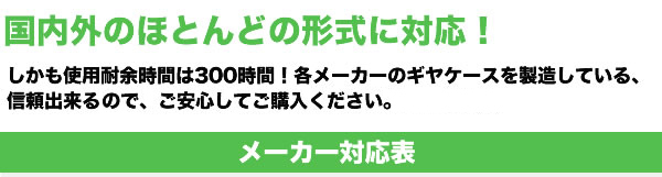 ギヤケースは国内ほとんどのメーカーに対応