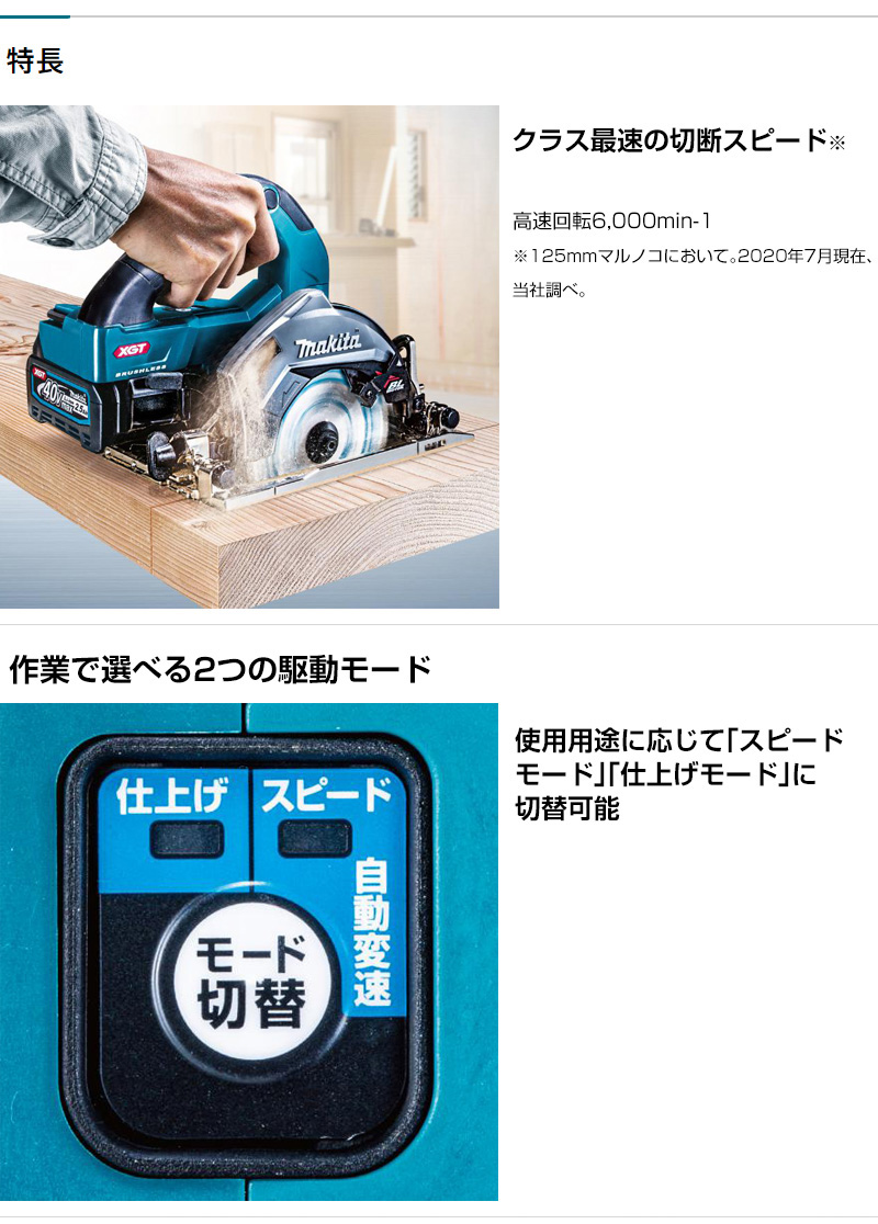 マキタ（makita） 40Vmax 充電式 マルノコ 青 HS008GRDX : ヒラキ