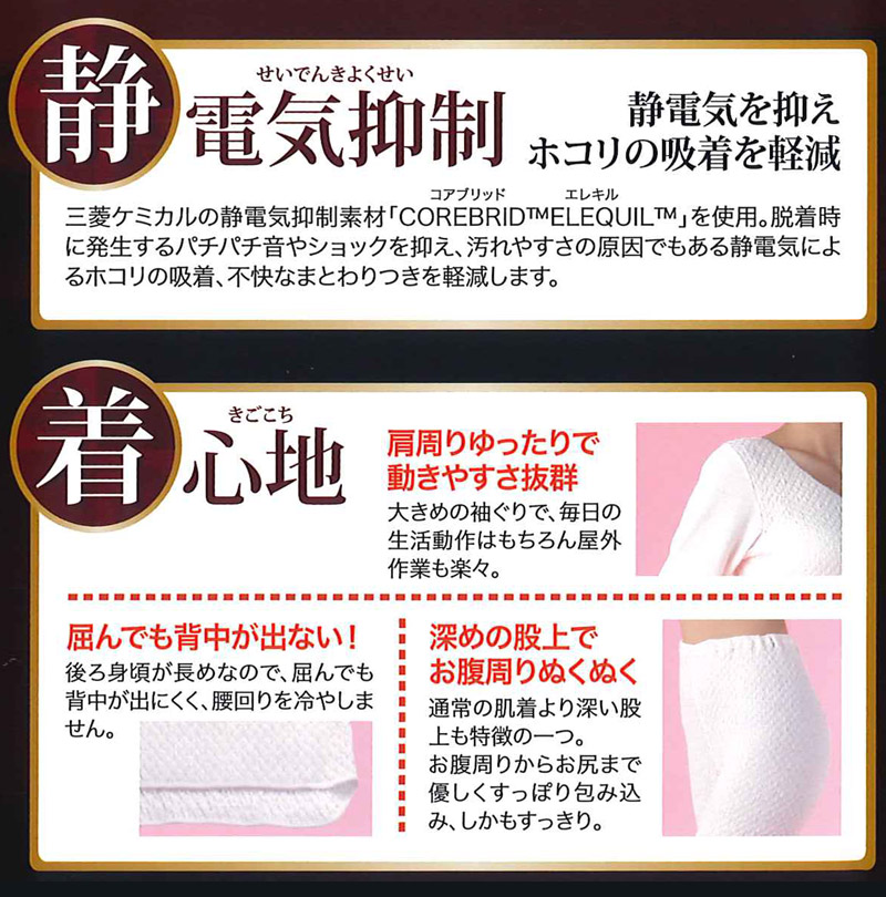寒い冬にひだまり　上下　L.L.サイズ ひだまり チョモランマ 婦人用 上下セット M〜LLサイズ 健繊