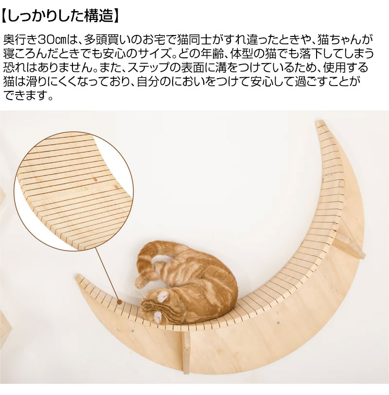 P5倍）（毎月10日は買援隊の日）MYZOO キャットステップ 三日月型 LUNA