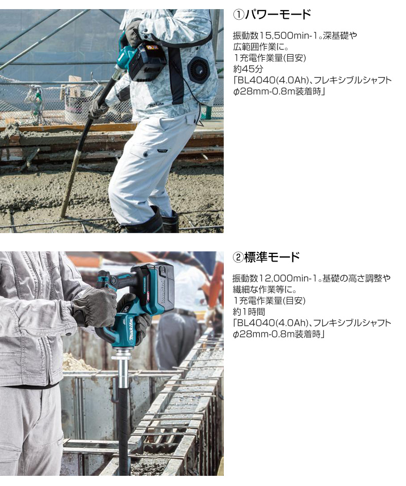 マキタ（makita） 40Vmax 充電式コンクリートバイブレータ シャフト