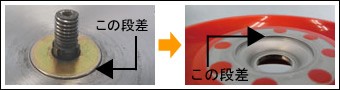 2.受け金具の段差とジズライザーの段差を合せる