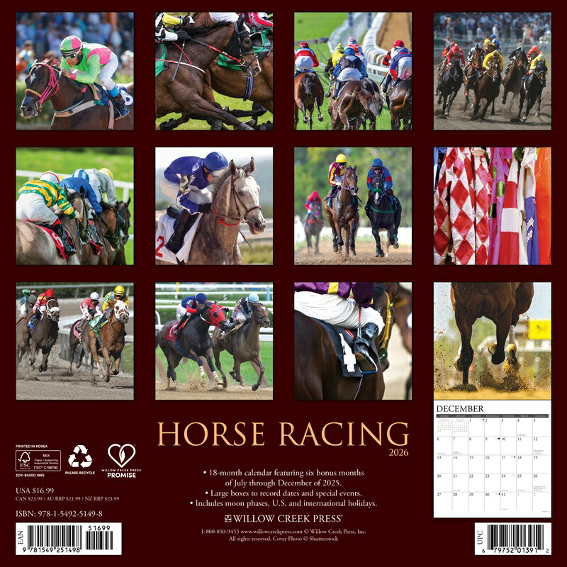 カレンダー ホースレーシング 競馬 【レギュラーサイズ/壁掛け