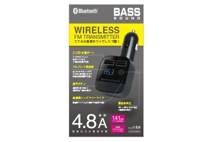 Bluetooth FMトランスミッター 急速充電 AUX対応 VTC-BT06BK 4.8A Bluetooth FMトランスミッター | FM